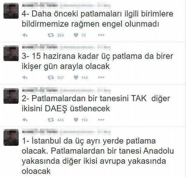 Saldırı olmadan Twitter'dan duyurdu