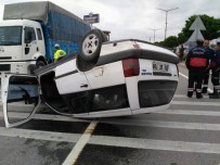 Takla Atan Otomobilden Burnu Bile Kanamadan Çıktı