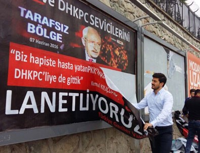 Gaziler Vakfı'nın Kılıçdaroğlu'na tepki afişlerini gençlik kolları topladı