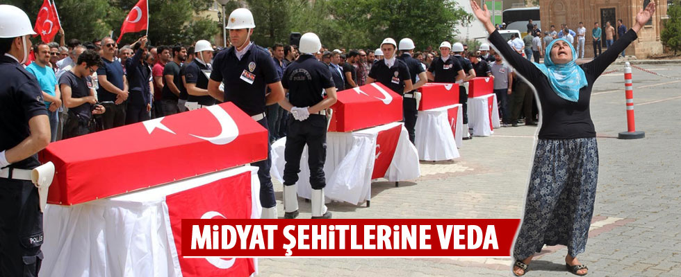Midyat şehitlerini binler uğurladı