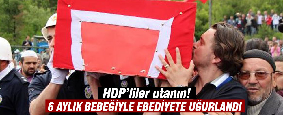 Şehit Polis, bebeğiyle birlikte son yolculuğuna uğurlandı