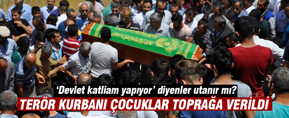 Terör saldırısında hayatını kaybeden çocukların cenazeleri toprağa verildi