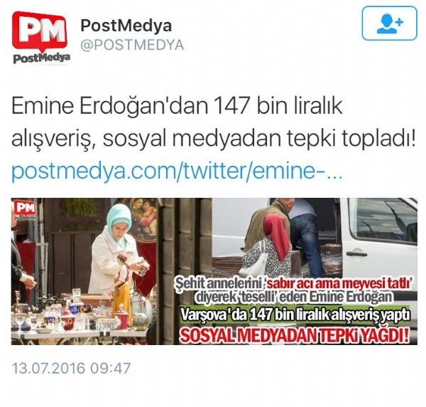 Emine Erdoğan hakkında çirkin yalan