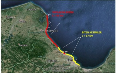 Samsun'da 50 Kilometrelik Sahil Düzenlemesinin 17 Km'si Tamam