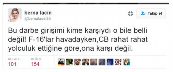 Berna Laçin'den skandal tweet