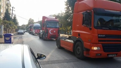 TIR Ve Minibüsçülerden Konvoylu Protesto