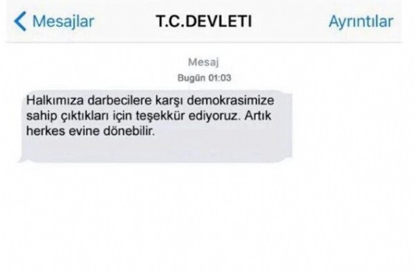 Vatandaşa sahte SMS