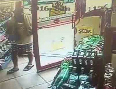 Suikastçı asker markette görüntülendi