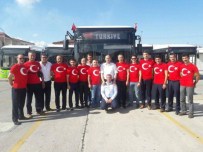 ÜCRETSİZ ULAŞIM - Ulaşımpark'ın Şoförleri Türk Bayrağı Tişörtleriyle Yollarda