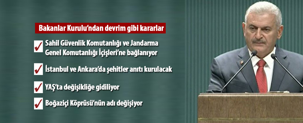Bakanlar Kurulu'ndan önemli kararlar