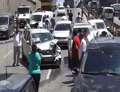 Şile yolunda 15 araç birbirine girdi