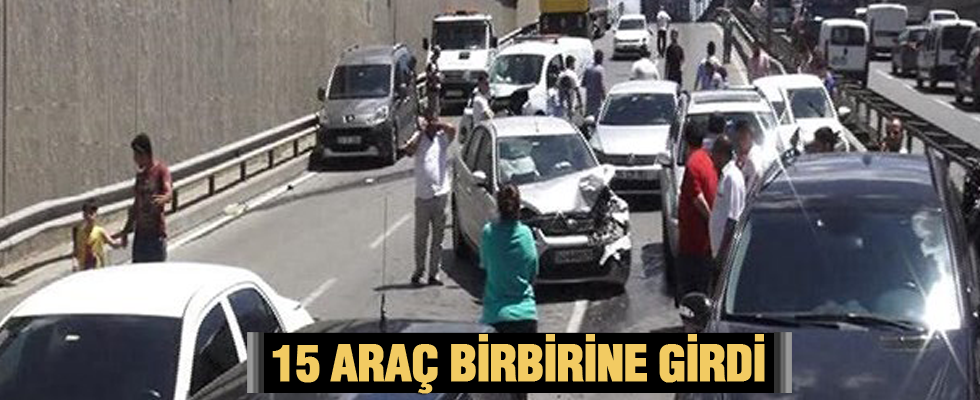 Şile yolunda 15 araç birbirine girdi