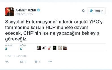 AK Partili Uzer'den, CHP'nin YPG Kararına Sert Tepki