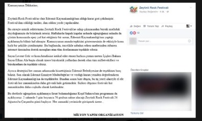 Zeytinli Rock Festivali'nin Erteleme Kararı İptal Edildi