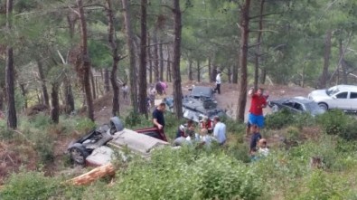 Piknikten Dönen Aile Otomobille Uçurumdan Yuvarlandı Açıklaması 6 Yaralı