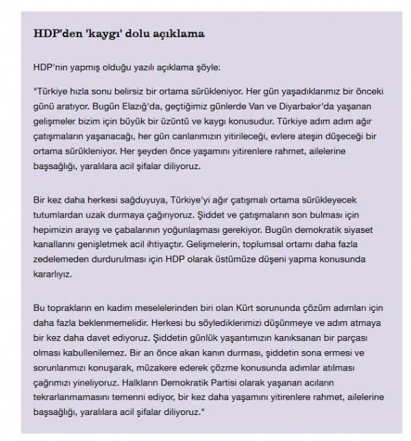HDP'den 'PKK'sız saldırı açıklaması