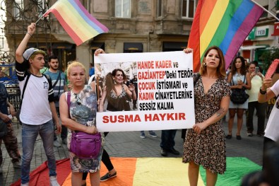 LGBTİ Derneği'nden Taksim'de Hande Kader Eylemi