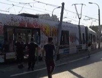YERLİ TRAMVAY - İstanbul'da tramvay raydan çıktı! Yaralılar var