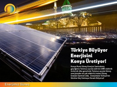 Konya Rumi Güneş Enerjisi Santrali Temmuz'da 500 Bin Kwh Elektrik Üretti