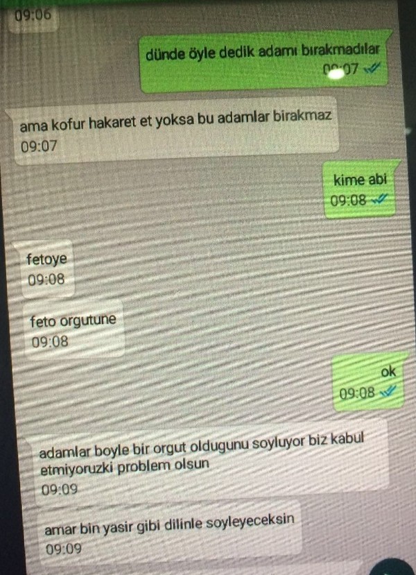 FETÖ'cülerin  whatsapp konuşmaları