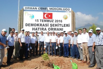 Silifke'de 15 Temmuz Demokrasi Şehitleri İçin Fidan Dikildi