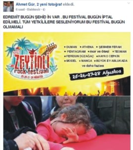 Şehit Cenazesinin Olduğu Edremit'teki Rock Festivaline Büyük Tepki