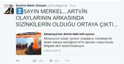 Gökçek'ten, Almanya Başbakanı Merkel'e Tepki