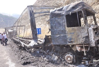 PKK Yol Kesip 11 Aracı Ateşe Verdi