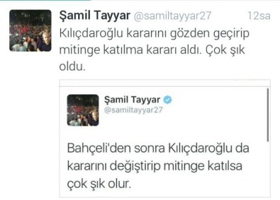 Şamil Tayyar'dan CHP Lideri Kılıçadaroğlu'na 'Şık' Yorumu