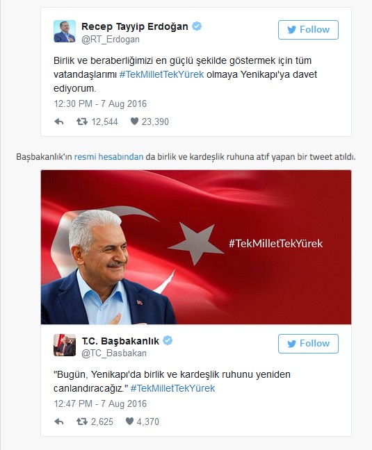 Twitter'dan demokrasi mitingi çağrısı