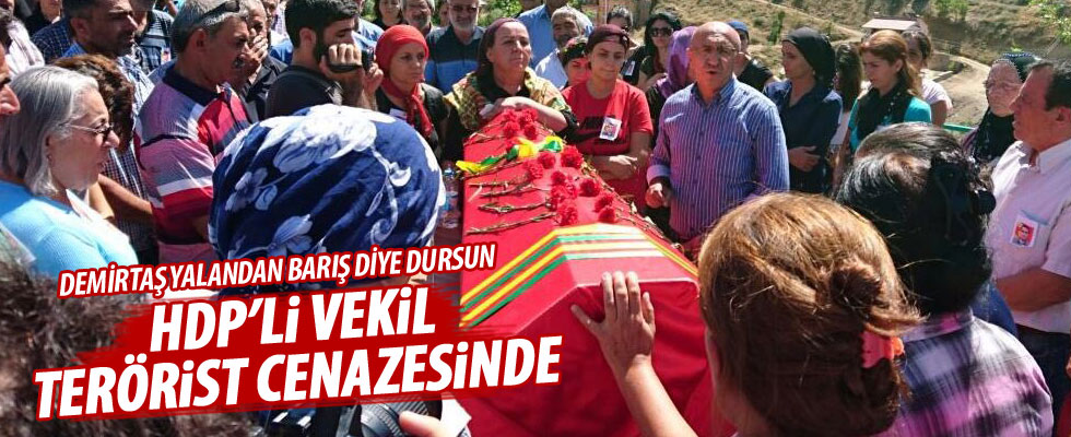 HDP'li vekil terörist cenazesinde
