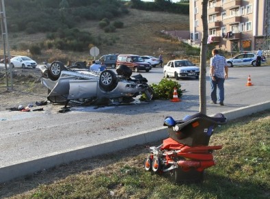 Samsun'da Otomobil Takla Attı Açıklaması 1 Yaralı