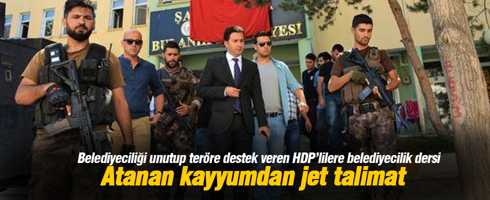 Atanan kayyumdan jet talimat