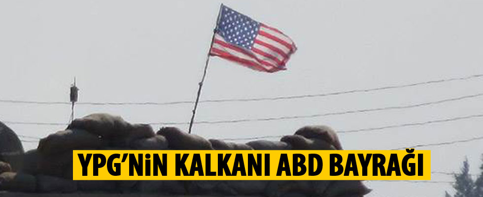 Telabyad'da YPG Amerikan bayrağı açıyor