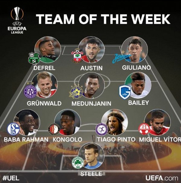 Pinto, UEFA'da haftanın en iyi 11'inde