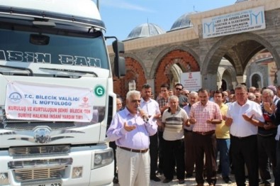 Bilecik'ten Suriye'ye 2 TIR Dolusu Yardım Malzemesi Dualarla Yola Çıktı
