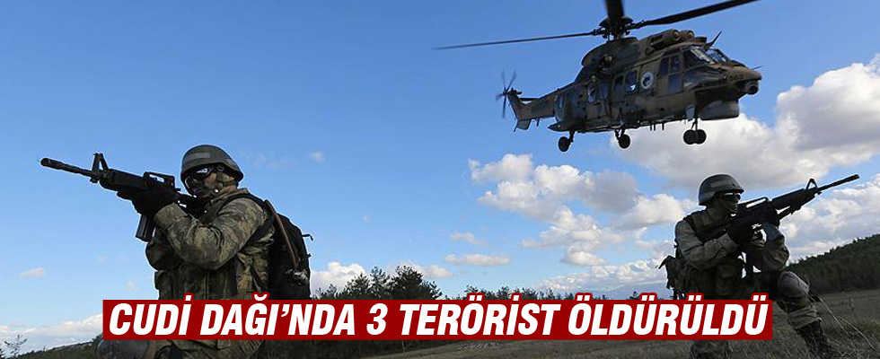 Cudi Dağı bölgesinde 3 terörist ölü ele geçirildi