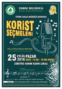 Edirne Belediyesi Yeni Koristlerini Arıyor