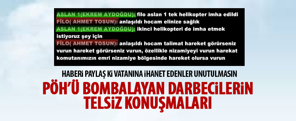 Darbeci pilotlar Özel Harekat'ı böyle vurmuş! İşte ses kayıtları