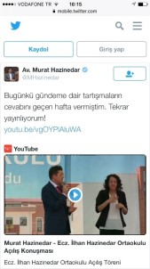 Beşiktaş Belediye Başkanı Murat Hazinedar'dan, CHP Milletvekili İlhan Cihaner'e Twitter'dan Videolu Cevap