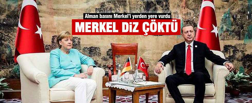 Alman basını: Merkel Erdoğan'ın önünde diz çöktü..