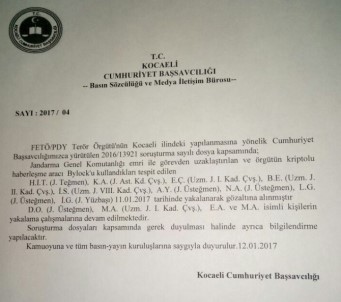 Kocaeli'de Bylock Kullanan 9 Rütbeli Asker Gözaltına Alındı