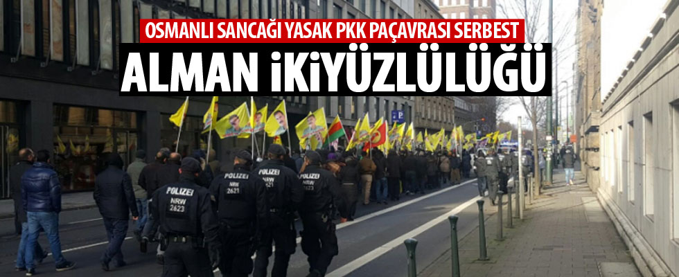Osmanlı sancağına yasak, PKK'ya kalkan oldular!