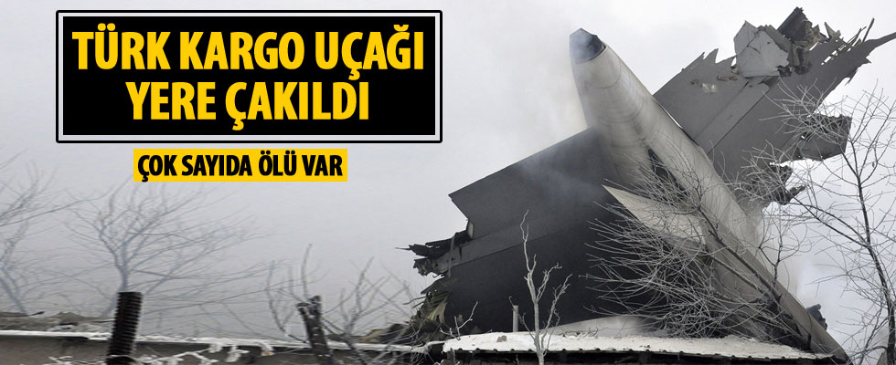 Bişkek'te kargo uçağı düştü
