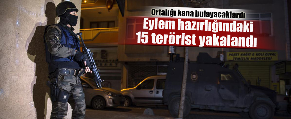 İstanbul'da eylem hazırlığındaki 15 PKK'lı terörist yakalandı
