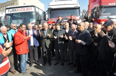 Ürgüp'ten Halep'e Giden Yardım TIR'ları Dualarla Uğurlandı