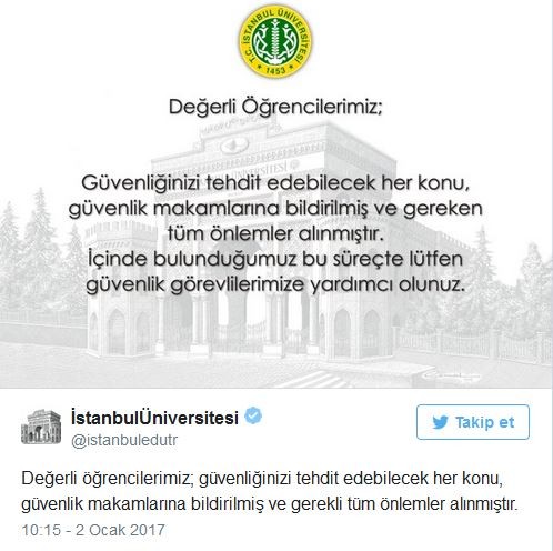 İstanbul Üniversitesi'nden DEAŞ açıklaması