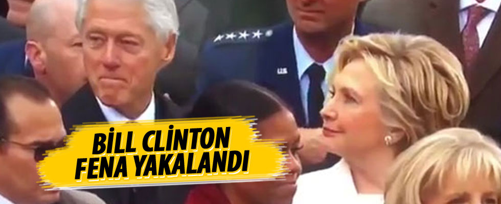 Hillary Clinton'ın eşi Bill'in bakışlarını yakalaması olay oldu