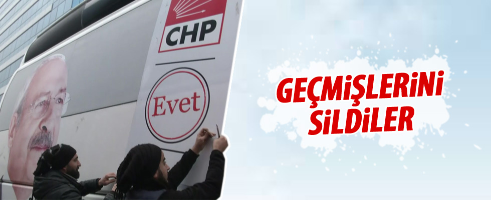 CHP, otobüslerinden 'Evet' mührünü kaldırttı