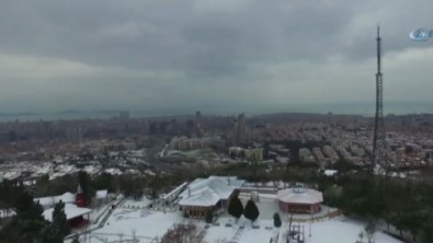 İstanbul'da Beyaz Örtü Havadan Görüntülendi